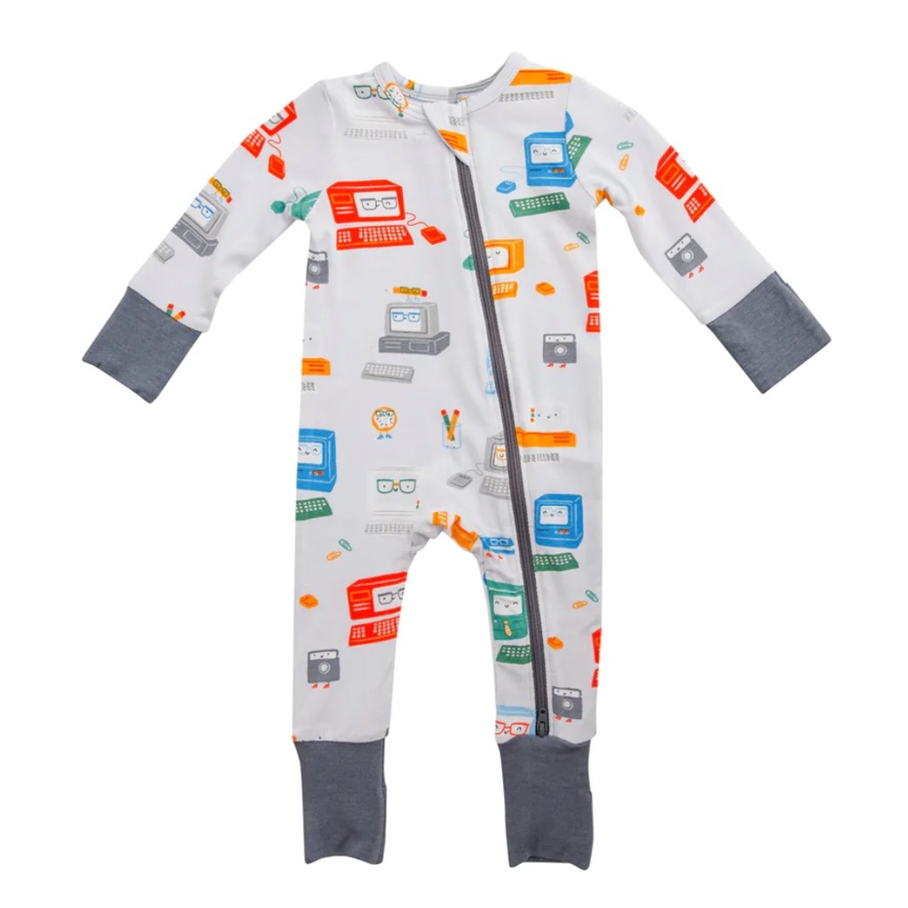 NWT Angel Dear - Computer Grey Bamboo Romper